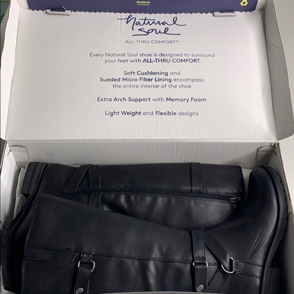 Natural Soul Black Bridget tall riding boot women’s size 6.5 new in box - Picture 1 of 12